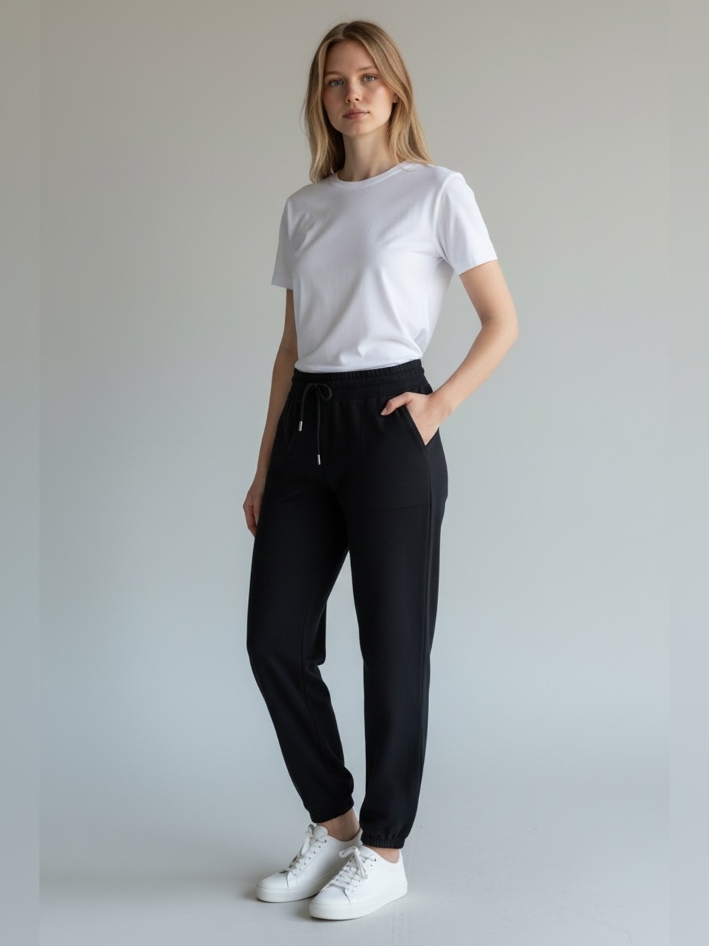 NWT SAGE Women’s Relaxed Jogger XXL Black Drawstring Lounge Pants